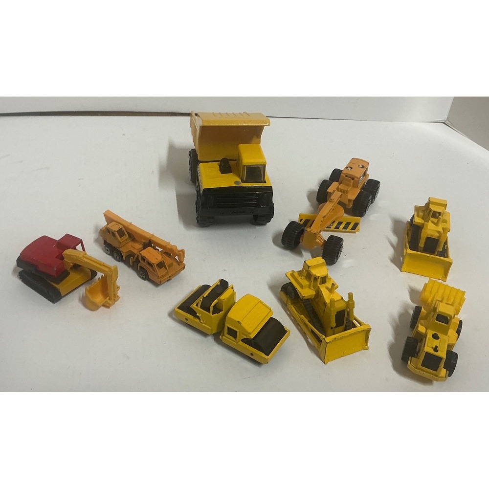 Tonka Vintage Construction Vehicle Set Diecast Dump Truck Bulldozer Lot of 8